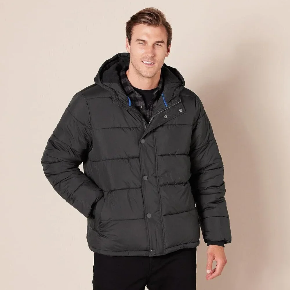 Mens Heavyweight Hooded Puffer Coat
